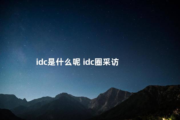 idc是什么呢 idc圈采访